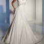 A-line Ivory Chiffon Ball Gown Strapless Wedding Dress Royal Bridal Gown Sz4 6 8 10 12 14+Custom