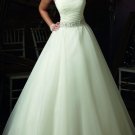 A-line Ivory Organza Ball Gown One Shoulder Layered Wedding Dress Bridal Gown Sz4 6 8 10 12 14+