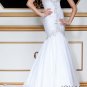 White Chiffon Wedding Dress Strapless Jeweled Mermaid Prom Dress Bridal Gown Sz4 6 8 10 12 14+Custom