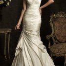 Champagne Satin Wedding Dress Strapless Bridal Prom Dress Bridal Gown Sz4 6 8 10 12 14+Custom