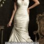 Champagne Satin Wedding Dress Strapless Bridal Prom Dress Bridal Gown Sz4 6 8 10 12 14+Custom