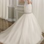 Ivory White Tulle Wedding Dress Strapless Jeweled Mermaid Bridal Gown Sz4 6 8 10 12 14+Custom