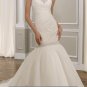 Ivory White Tulle Wedding Dress Strapless Jeweled Mermaid Bridal Gown Sz4 6 8 10 12 14+Custom