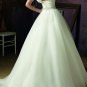A-line Ivory Organza Ball Gown One Shoulder Layered Wedding Dress Bridal Gown Sz4 6 8 10 12 14+