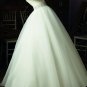 A-line Ivory Organza Ball Gown One Shoulder Layered Wedding Dress Bridal Gown Sz4 6 8 10 12 14+