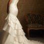Ivory White Taffeta Wedding Dress Strapless Layered Bridal Gown Sz4 6 8 10 12 14+Custom