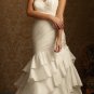 Ivory White Taffeta Wedding Dress Strapless Layered Bridal Gown Sz4 6 8 10 12 14+Custom
