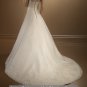 A-line Ivory Organza Lace Ball Gown Strapless Wedding Dress Bridal Gown Sz4 6 8 10 12 14+Custom