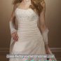 A-line Ivory Organza Lace Ball Gown Strapless Wedding Dress Bridal Gown Sz4 6 8 10 12 14+Custom