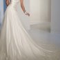 2-in-1 A-line Ivory Satin Lace Ball Gown One Shoulder Wedding Dress Bridal Gown Sz4 6 8 10 12 14+