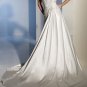 A-line Ivory Satin Lace Ball Gown Lace Top Wedding Dress Bridal Gown Sz4 6 8 10 12 14+Custom