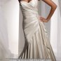 A-line Champagne Satin Ball Gown Strapless Wedding Dress Bridal Gown Sz4 6 8 10 12 14+