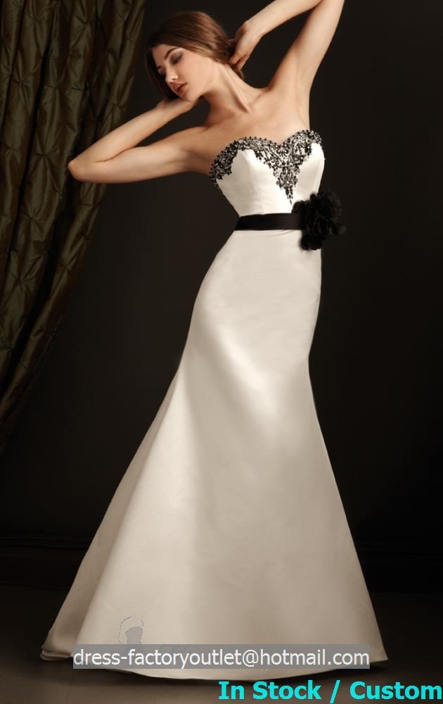 a-line-ivory-wedding-gown-strapless-bridal-wedding-dress-black-lace-sash-sz4-6-8-10-12-14