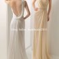 A-line Champagne Lace One Shoulder Bridal Wedding Prom Dress Bridesmaid Evening Dress Sz4 6 8 10 12+