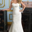 Mermaid Bridal Wedding Dress Strapless White Taffeta Bridesmaid Prom Dress Sz 4 6 8 10 12 14+