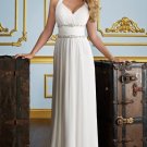 A-line Beaded Bridal Wedding Dress Halter Chiffon Bridesmaid Prom Dress Sz 4 6 8 10 12 14+