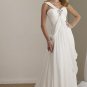 A-line Bridal Wedding Dress Gown One Shoulder Bridesmaid Evening Prom Dress Sz 4 6 8 10 12 14+