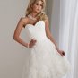 Little Ivory White Lace Bridal Wedding Dress Strapless Short Evening Prom Gown Sz4 6 8 10 12 14+