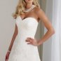 Little Ivory White Lace Bridal Wedding Dress Strapless Short Evening Prom Gown Sz4 6 8 10 12 14+