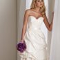 Little Ivory White Taffeta Bridal Wedding Dress Strapless Short Evening Prom Gown Sz4 6 8 10 12 14+