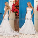 White Bridal Wedding Gown Strapless Jeweled Memaid Wedding Dress Sz4 6 8 10 12 14+Custom