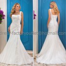 White Bridal Wedding Gown One Shoulder Lace Organza Memaid Wedding Dress Sz4 6 8 10 12 14+