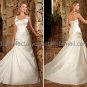 A-line Strapless Bridal Wedding Gown Ivory One Shoulder SATIN Wedding Dress Sz4 6 8 10 12 14+Custom