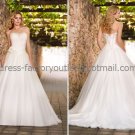 A-line Strapless Bridal Wedding Gown White Ivory Organza Wedding Dress Sz4 6 8 10 12 14+Custom