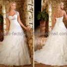 A-line Strapless Bridal Wedding Gown White Organza Wedding Dress Sz4 6 8 10 12 14+Custom