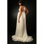 A-line Bridal Dress Sexy White Silk Chiffon Jeweled Empire Wedding Dress Sz 4 6 8 10 12 14+