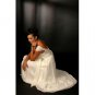 A-line Bridal Dress Cap Sleeves Beaded White Ivory Chiffon Empire Wedding Dress Sz6 8 10 12 14 16+