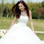 Luxury White Tull Ball Strapless Wedding Dress Jeweled Ruffles Bridal Gown Sz4 6 8 10 12 14+Custom
