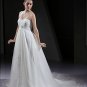 A-line Strapless Empire Bridal Dress Maternity White Lace Wedding Dress Sz 4 6 8 10 12 14+Custom