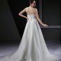 A-line Strapless Empire Bridal Dress Maternity White Lace Wedding Dress Sz 4 6 8 10 12 14+Custom