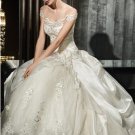 A-line Cap Sleeves Lace Taffeta Wedding Ball Gown Ivory Wedding Dress Sz4 6 8 10 12 14+Custom