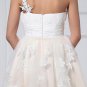 Champagne White Lace Bridal Wedding Dress One Strap Short Evening Prom Gown Sz4 6 8 10 12 14+Custom