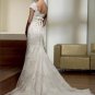 Mermaid Cap Sleeve White Lace Wedding Gown Wedding Dress Sz4 6 8 10 12 14+Custom Free Veil