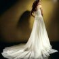A-line U-Neck Thin Straps Jeweled Bridal Dress Ivory Wedding Dress Sz 4 6 8 10 12 14+Custom