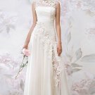 A-line Choker White Lace Bridal Wedding Gown Prom Dress Sz4 6 8 10 12 14+Custom