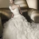 A-line Wedding Ball Gown One Shoulder Ruffles Organza Bodice Wedding Dress Sz4 6 8 10 12 14+Custom