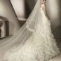A-line Wedding Ball Gown One Shoulder Ruffles Organza Bodice Wedding Dress Sz4 6 8 10 12 14+Custom