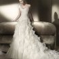 A-line Wedding Ball Gown One Shoulder Ruffles Organza Bodice Wedding Dress Sz4 6 8 10 12 14+Custom