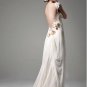 A-line Sexy Cap Sleeve Bridal Dress Champagne Backless Bridal Wedding Gown Sz 4 6 8 10 12 14+