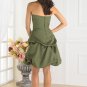Strapless Short Bridesmaid Dress Green Satin Cocktail Dress Sz4 6 8 10 12 14+Custom