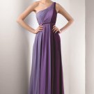 One Shoulder Long Bridesmaid Dress Purple Lavender A-line Evening Dress Sz6 8 10 12 14+
