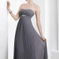 Strapless Long Bridesmaid Dress Silver Chiffon Maternity Prom Evening Dress Sz4 6 8 10 12+