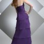 Strapless Long Bridesmaid Dress Green Purple Chiffon A-line Prom Evening Dress Sz6 8 10 12 14+Custom