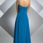 One Shoulder Long Bridesmaid Dress Blue Navy A-line Evening Dress Sz6 8 10 12 14+