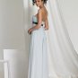 Strapless Long Empire Bridesmaid Dress Blue Chiffon Custom A-line Prom Evening Dress Sz4 6 8 10 12+