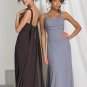 2 Straps Long Bridesmaid Dress Silver Brown Chiffon A-line Prom Evening Dress Sz4 6 8 10 12+Custom